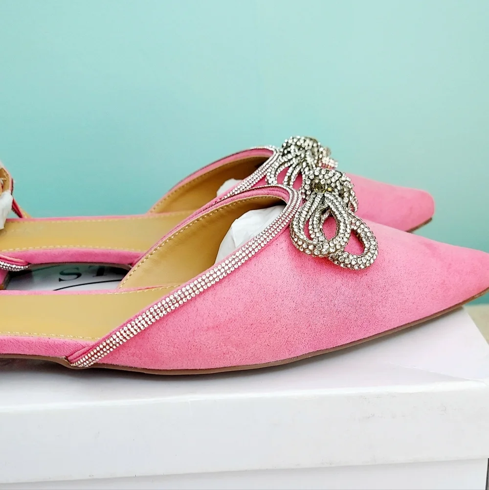 Shoe Dazzle Sakiko Barbie Pink Womens Size 10 Flats NWT Barbiecore Formal Formal